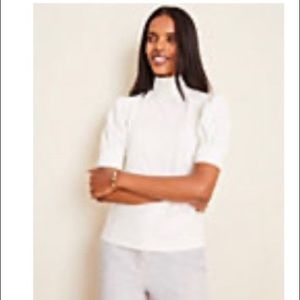 NWT Ann Taylor mock neck puff sleeve blouse